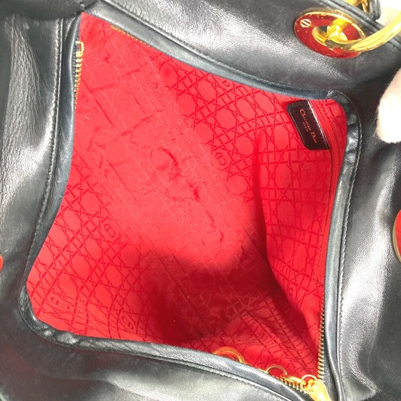 CHRISTIAN DIOR Cannage Bag 2WAY/shoulder bag Hand Bag Black GoldHardware - Picture 15 of 15